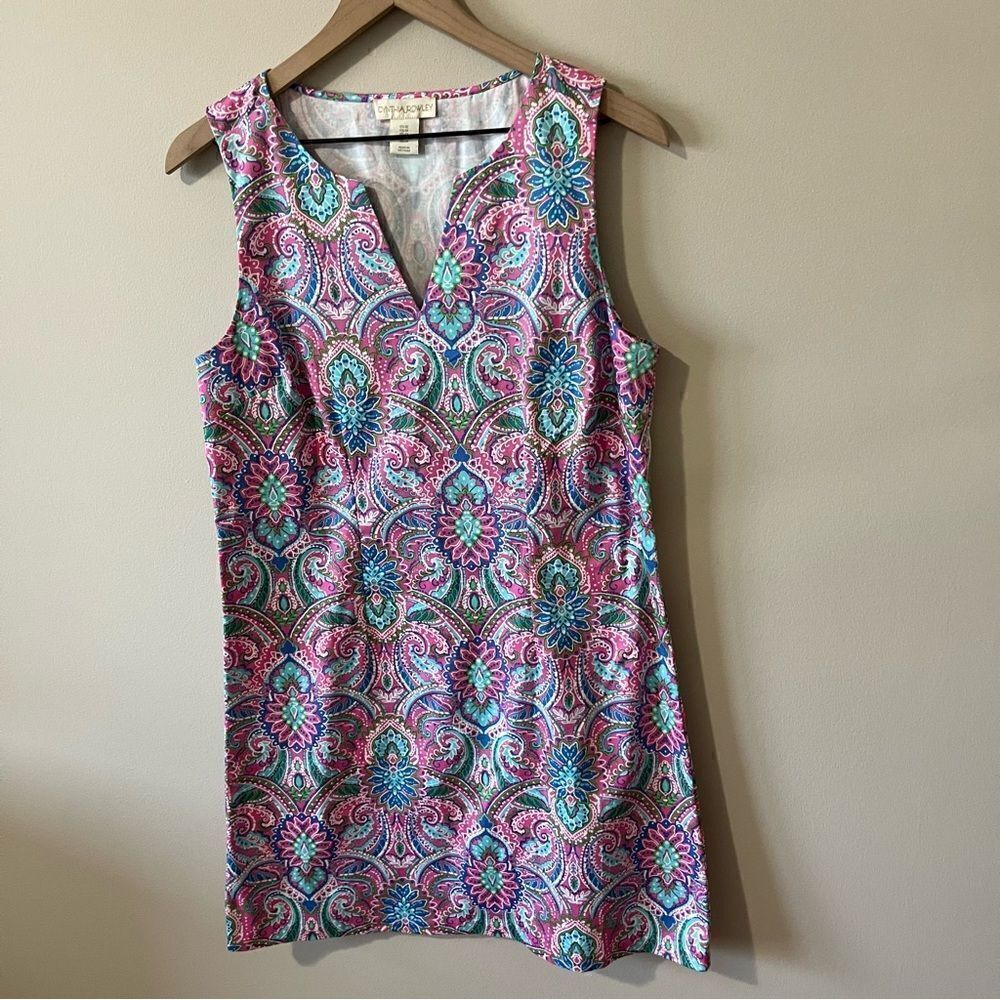 Cynthia Rowley Printed Dress Vibrant Tropical Sleeveless size 10 Vacation